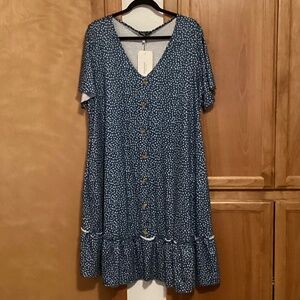 Bloomchic Blue and White Dress, size 12, NWT